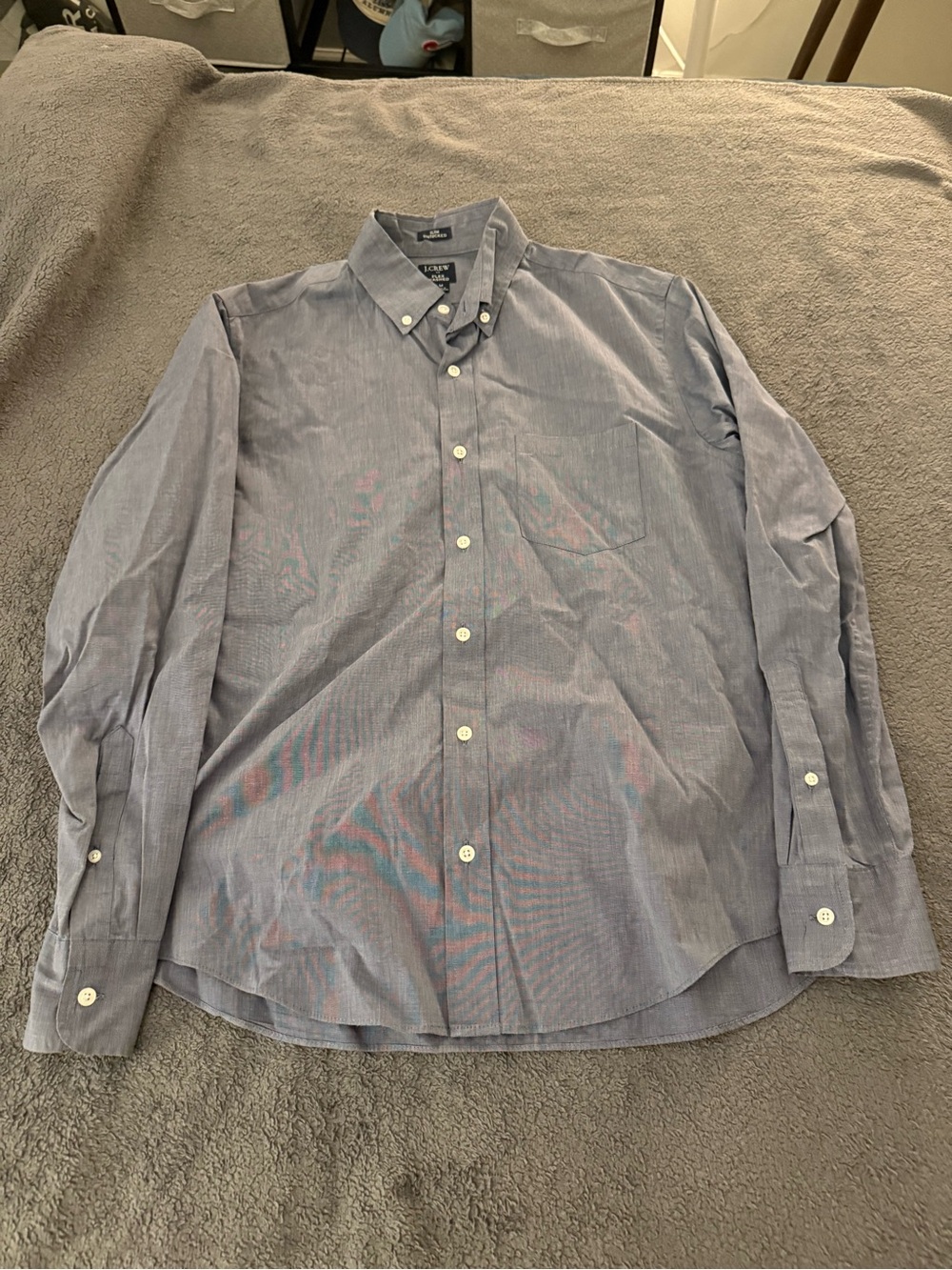 J. Crew Men's Button-Down Dress Shirt in Blue